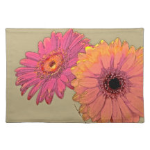 Margarida de 2 Gerbera, placemat Suporte Para Pratos