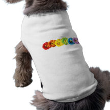 Margaridas do arco-íris camisetas para cães