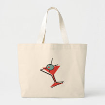 martini verde-oliva retro bolsa de lona