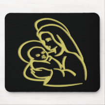 Mary e bebê Jesus Mouse Pad