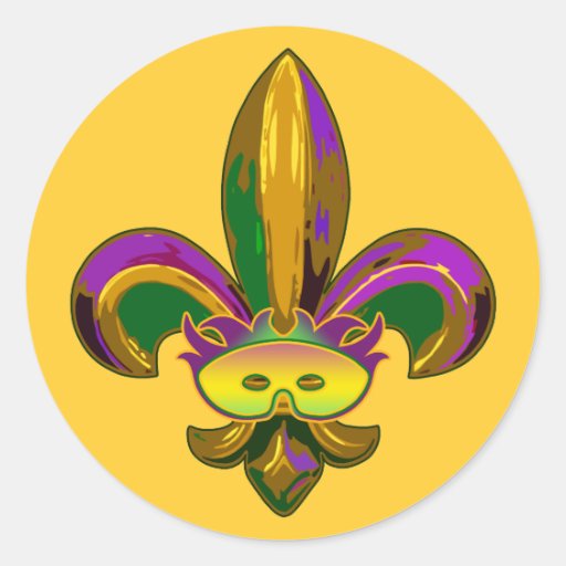 Máscara da flor de lis adesivo em formato redondo Zazzle Adesivo Flor De Lis ~ Máscara da flor de lis adesivo em formato redondo Zazzle