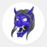 Máscara de Hannya do japonês Adesivos Redondos