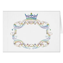 Medalhão ornamentado do quadro com coroa cartões