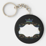 Medalhão ornamentado do quadro com coroa chaveiro