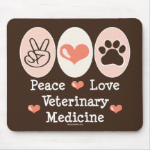 Medicina veterinária Mousepad do amor da paz
