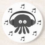 Medusa pretas do DJ, fones de ouvido & notas music Porta-copo