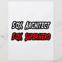 Meio super-herói do meio arquiteto modelo de panfletos