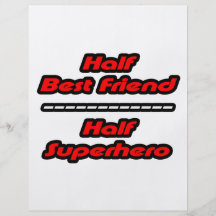 Meio super-herói do meio melhor amigo panfleto personalizados
