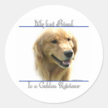 Melhor amigo 2 do golden retriever - etiqueta adesivos