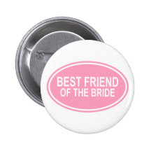 Melhor amigo da noiva que Wedding o rosa oval Pins