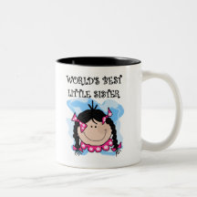 Melhor irmã mais nova de cabelo preta caneca