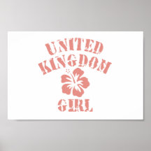 Menina cor-de-rosa de Reino Unido Posters