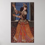 Menina de dança com Castanets Poster