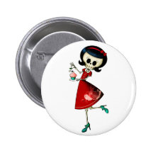 Menina de esqueleto doce & assustador pins