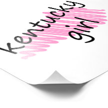 Menina de Kentucky com o mapa Scribbled de Kentuck Foto Arte