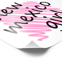 Menina de New mexico com o mapa Scribbled de New m Impressão Fotográfica