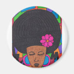 Menina do Afro Ima De Geladeira