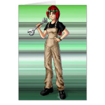 Menina do Anime do mecânico Cartao