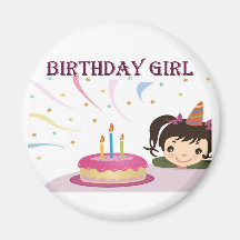 Menina do aniversário imãs