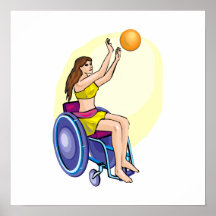 Menina do basquetebol de cadeira de rodas posteres