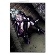 Menina do guerreiro do Anime Cartões