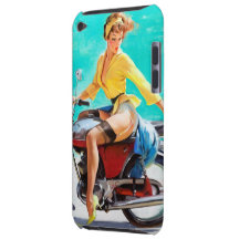 Menina do Pinup de Gil Elvgren do cavaleiro da mot Capa iPod Barely There