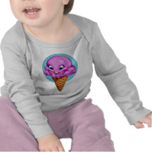 Menina doce do sorvete da framboesa vermelha camiseta