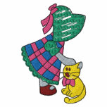Menina e camisa bordada gato