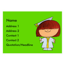 Menina graduada cartoes de visitas