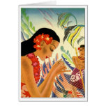 Menina havaiana cartão