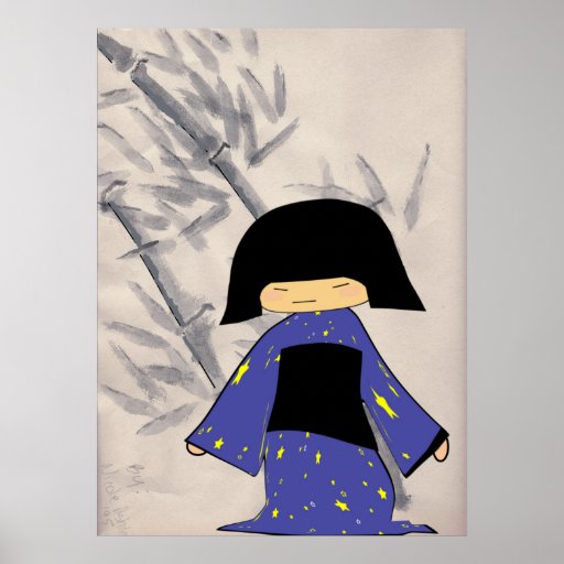 Menina japonesa pôsteres