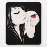Menina lindo & borboleta do gótico mousepads