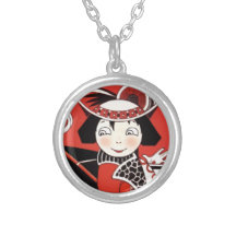 Menina no vermelho colares