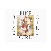 Menina SUPERIOR da bicicleta Impressão De Canvas Esticadas