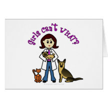 Menina veterinária clara cartões