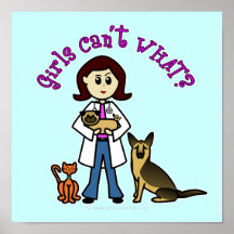 Menina veterinária clara posters