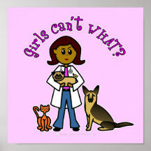 Menina veterinária escura poster