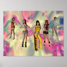 Meninas adolescentes psicadélicos posters