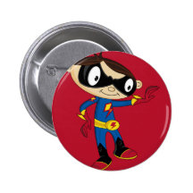 Menino bonito do super-herói botons