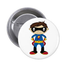 Menino bonito do super-herói botons