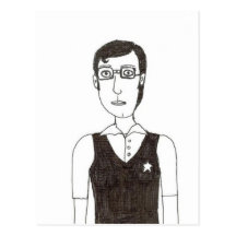 Menino do nerd o primeiro cartoes postais