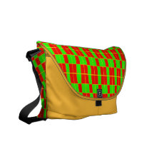 Mensageiro Checkered verde e amarelo vermelho do r Bolsas Mensageiro