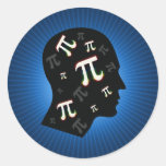 Mente do Pi - etiqueta da matemática Adesivos Redondos