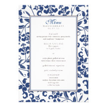 Menu barroco do casamento do ramo convites personalizado