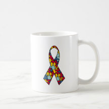 Mercadoria da fita da consciência do autismo caneca