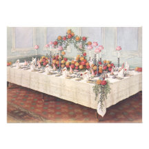 Mesa de banquete do casamento vintage convite