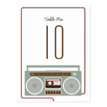 Mesa Indie retro do casamento de Boombox (vermelho Cartão Postal
