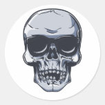 Metal crânio caveira metal skull adesivo redondo