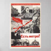Metro 1935 de Moscovo da propaganda de URSS União  Posteres