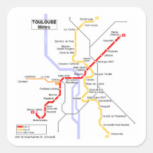 Metro Toulouse Adesivo Em Forma Quadrada